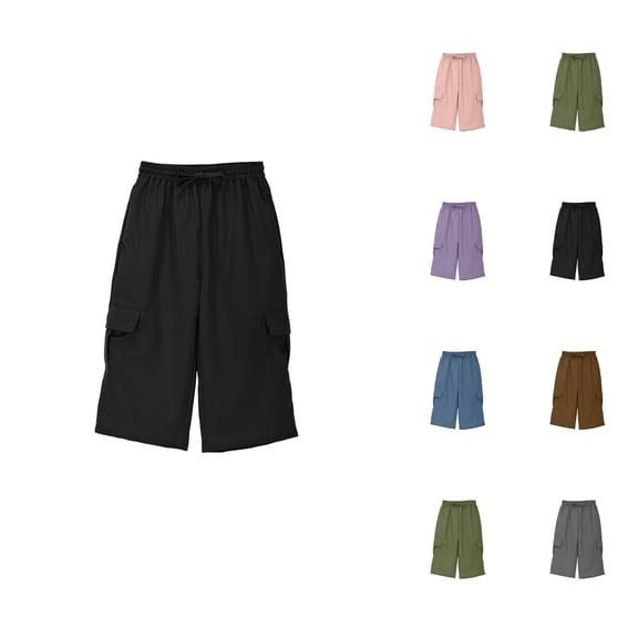 Boys Pants Straight Leg Jeans Boys Cargo Pants Summer Stretch Waist Comfortable Streetwear Casual Drawstring Pocket Outdoor Sports 7 Division Work Pants for Kids