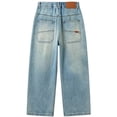 thumbnail image 1 of Boys Pants Straight Leg Loose Fit Elastic Solid Print Denim Jeans Trousers Casual Wear 4-5 Years, 1 of 5