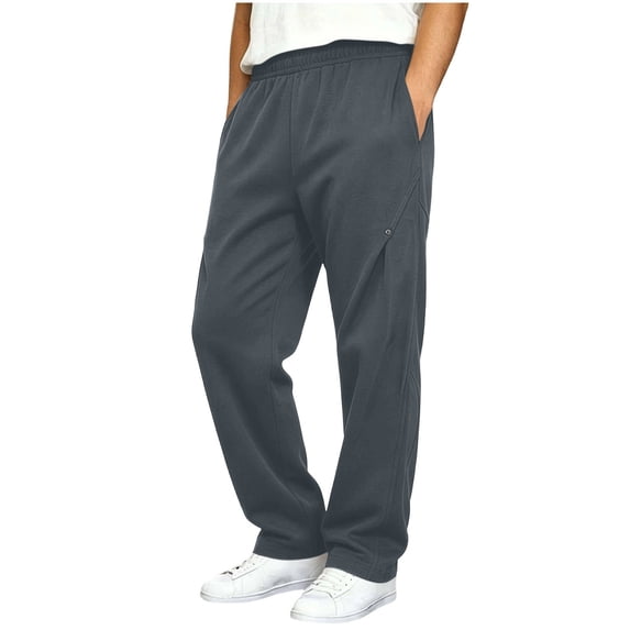 Boys Pants Straight Wide Leg Athletic Sweatpants Baggy Drawstring Lightweight Pockets Open Bottom Gray-A