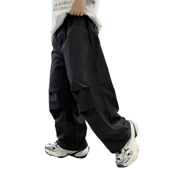 Boys Pants Summer Solid Breathable Sports Cargo Pants for Kids Toddler Girls Fashion Hip Hop Dance Pants Toddler Pants Black 4 Years-5 Years