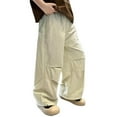 thumbnail image 1 of Boys Pants Summer Solid Breathable Sports Cargo Pants for Kids Toddler Girls Fashion Hop Dance Pants Toddler Sweatpants Khaki 6 Years-7 Years, 1 of 5