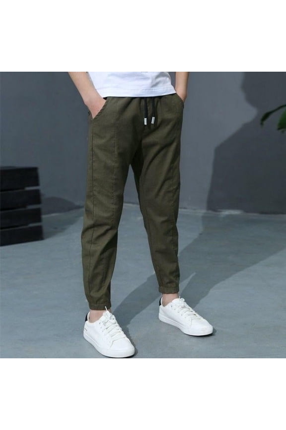 Boys Pants Thin Drawstring Anti Mosquito Long Pants for Big Kids Loose Boys Mosquito Repellent Pants Size 4-5Y