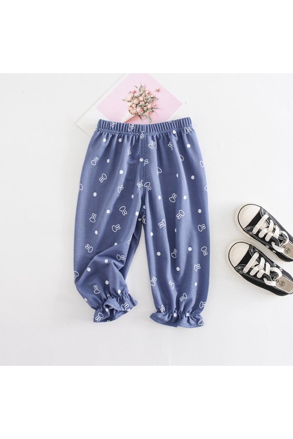 Boys Pants Thin Summer Cartoon Print Casual Mosquito Repelling Trousers