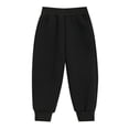 thumbnail image 1 of Boys Pants Toddler Autumn Winter Solid Color Elastic Waist Sweatpants with Leggings for Kids,Z02 Black,5-6 Years, 1 of 3