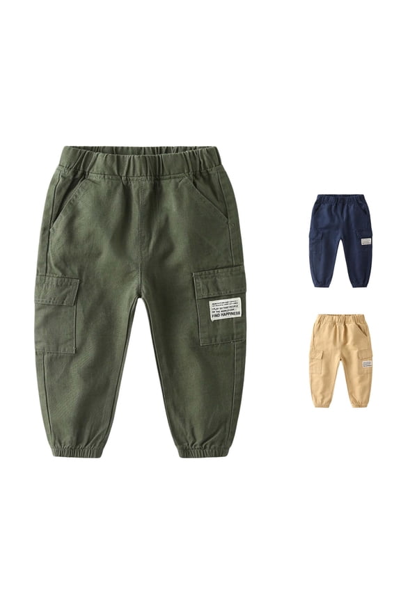 Boys Pants Toddler Casual Cargo Pants for Kids Summer Spring Outdoor Playground School Comfortable Lightweight Long Pants for Boys Girls 12M 6Y Railroad Pants