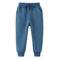 thumbnail image 1 of Boys Pants Winter Kids Casual Solid Color Loose Drawstring Pocketed Sports Trousers Baby Pants Light Blue 18 Months-24 Months, 1 of 5