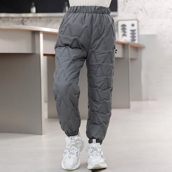 Boys Pants for Kids with Thick Winter Warm Lined Insulated Trousers for Cozy Outdoor Play and Everyday Wear