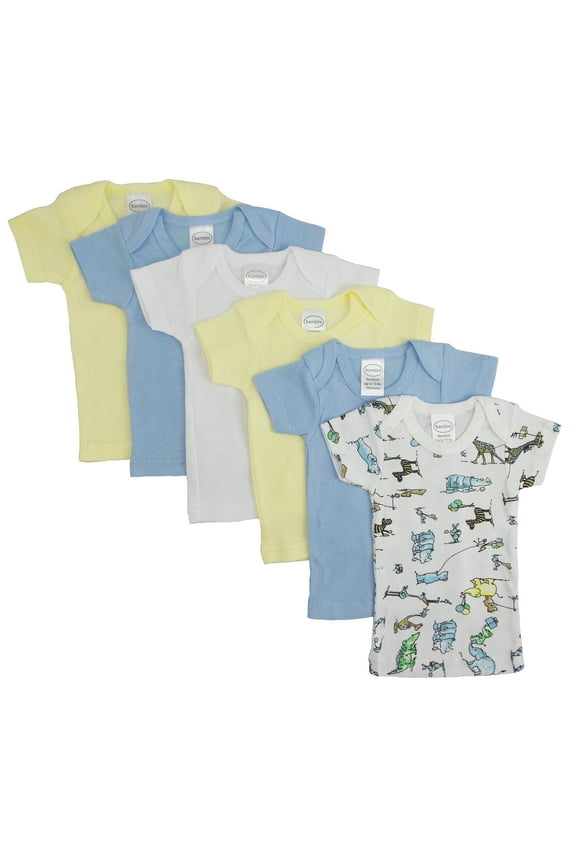 Boys Pastel Variety Short Sleeve Lap T-shirts 6 Pack