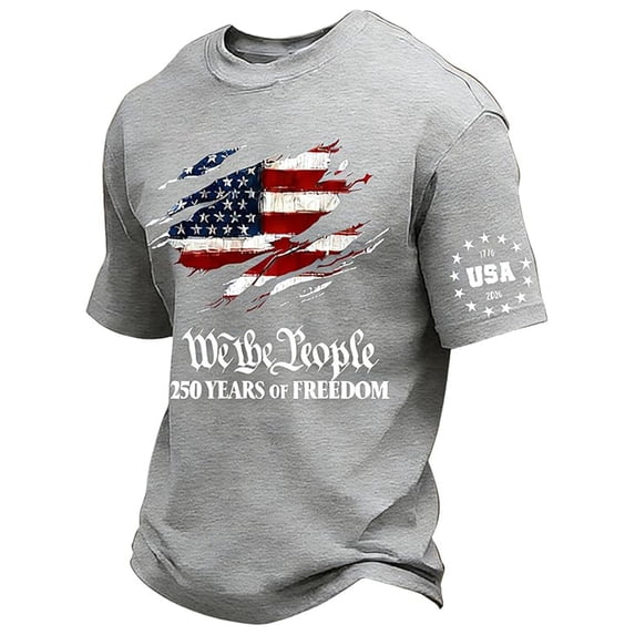 Boys Patriotic Graphic Independence Day Celebration Kids Print Tee Shirt Clothes