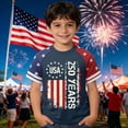 thumbnail image 1 of Boys Patriotic Shirts American Flag Shirt 4th of July Tshirt 250th Anniversary T-Shirt Graphic Tees Casual Short Sleeve Tee Top, 1 of 3