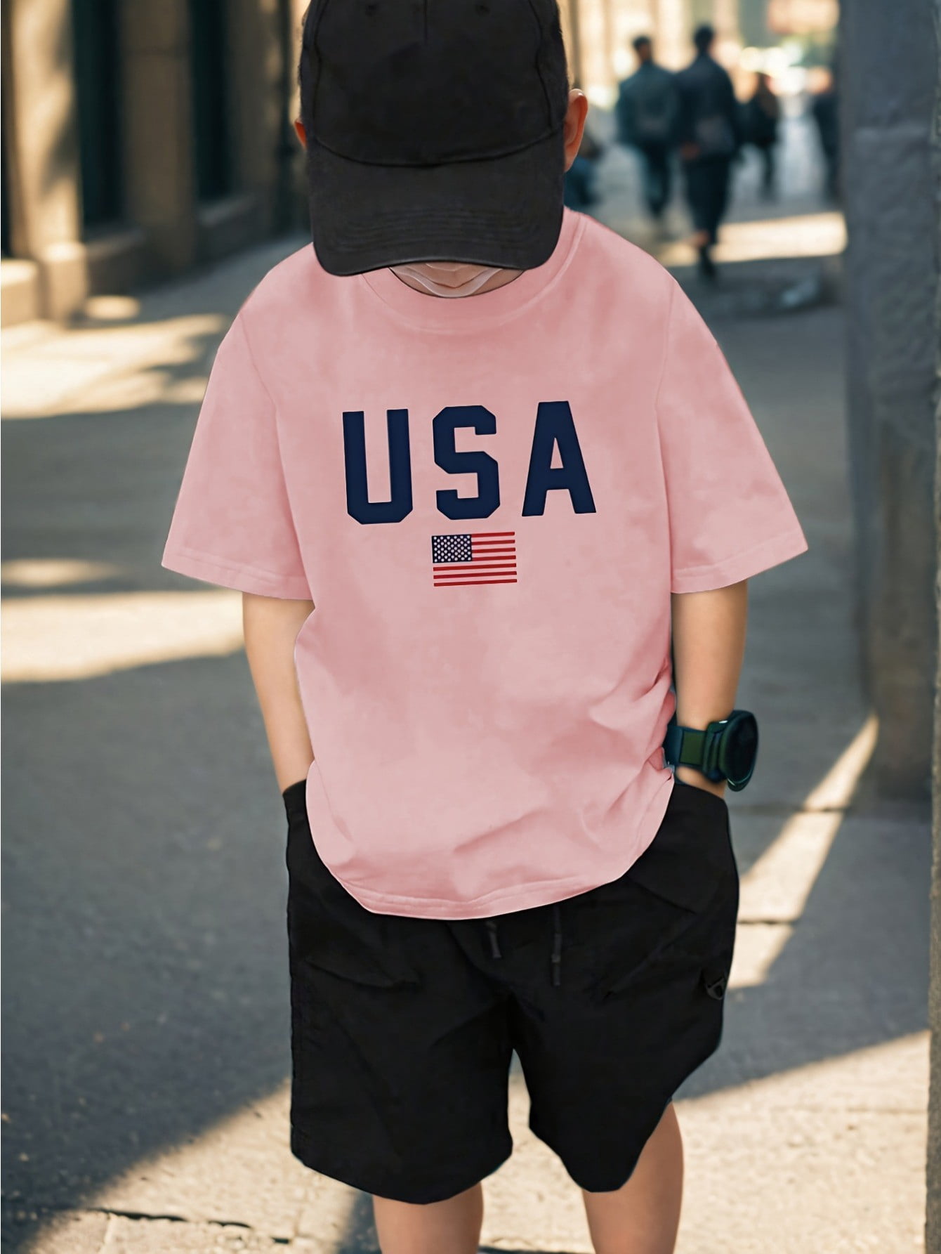 Boys' Patriotic USA Flag Print Short Sleeve T-Shirt - Breathable Cotton ...