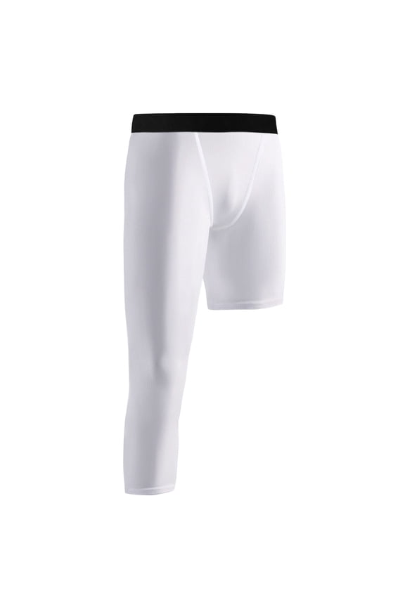 Boys' Performance Compression Pants Quick-Dry Base Layer Tights-white:longright&shorthalfleft-m