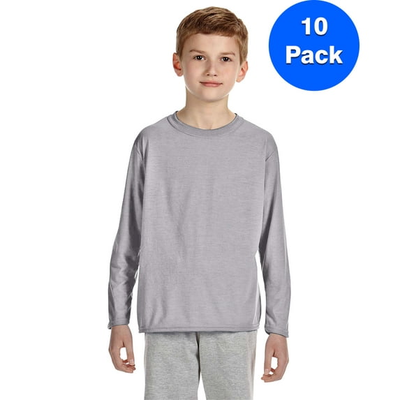 Boys Performance Long-Sleeve T-Shirt 10 Pack