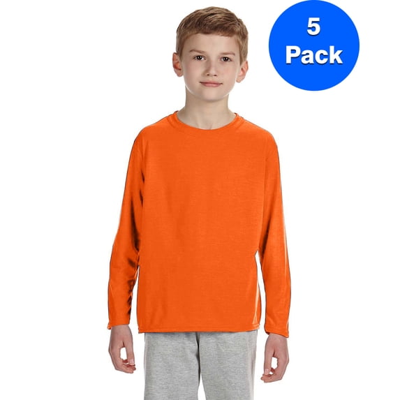Boys Performance Long-Sleeve T-Shirt 5 Pack