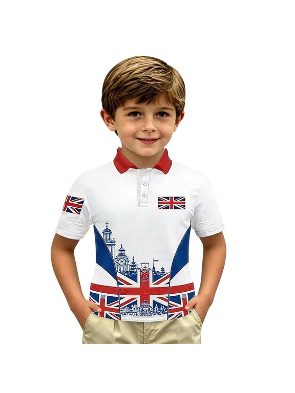 Boys Performance Shirts Jack Short Sleeve Summer Fashion Pullover Patriotic Print Toddler Youth Tunic Blend Casual Graphic Tees