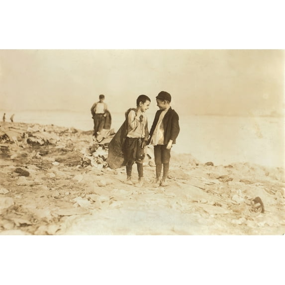 Boys Picking Garbage From The Dump History (36 x 24)