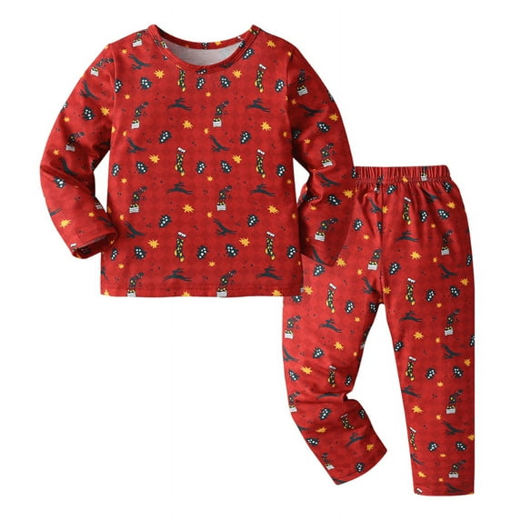 Boys Pijamas Cotron Toddler Kids Boys Pajamas Cars Cotton Christmas Kids 2 Piece Pj's Long Sleeve Sleepwear Clothes Set Outfits Christmas Clothes Z0D-Red, 2-3 Years