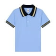 thumbnail image 1 of Boys Pique Polo Shirts Short Sleeve Button Closure Casual School Uniform T Shirt, 1 of 2