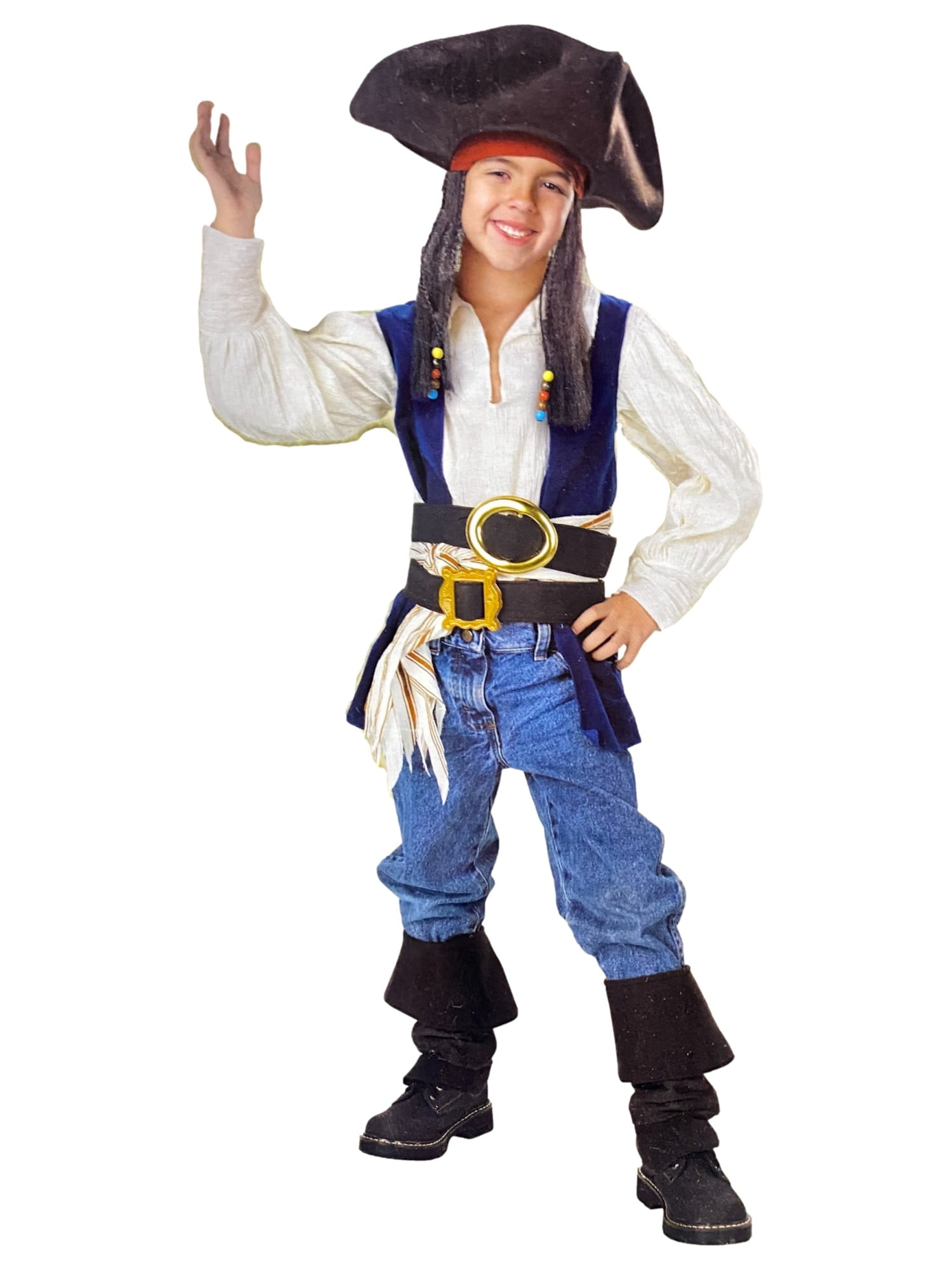 Ahoy Captain Child Boys Large 12-14 Pirate Costume 
