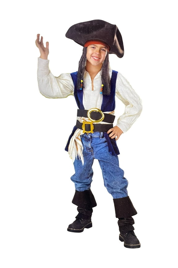 Boys Pirates Of The Carribean Captain Jack Sparrow Halloween Costume Small 4-6