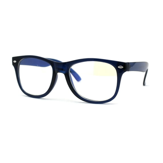 Boys Plastic Horn Rim Blue Light Blocking Computer Glasses Blue