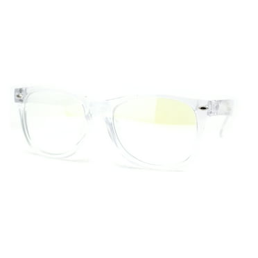Boys Plastic Horn Rim Blue Light Blocking Computer Glasses Clear