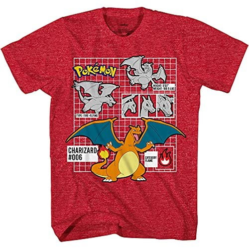 Boys Pokemon Charizard Short Sleeve T-Shirt- Little to Big Boys Sizes xs-xl