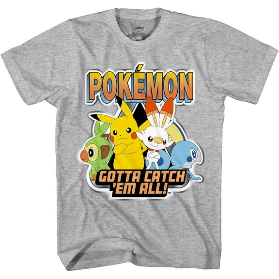 Pokemon Big Boys Charizard Short Sleeve T-Shirt - Pokemon Gotta Cath 'EM All Group T-Shirt