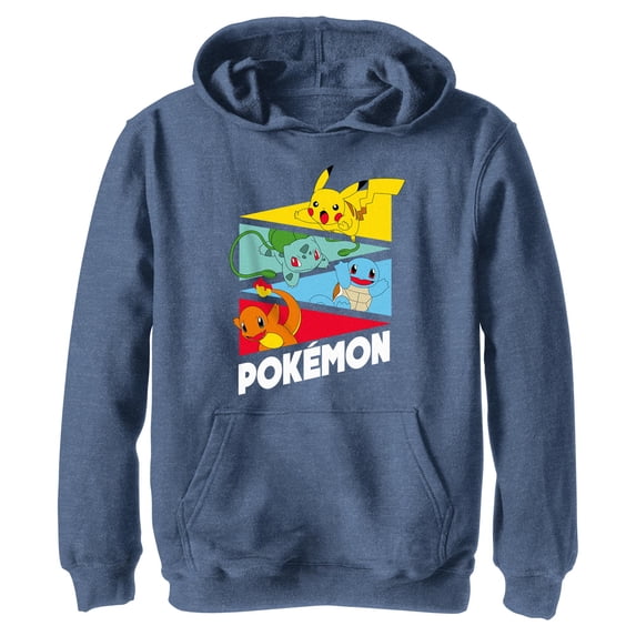 Boys Pokemon Colorful Starters Banners Lightweight Hoodie