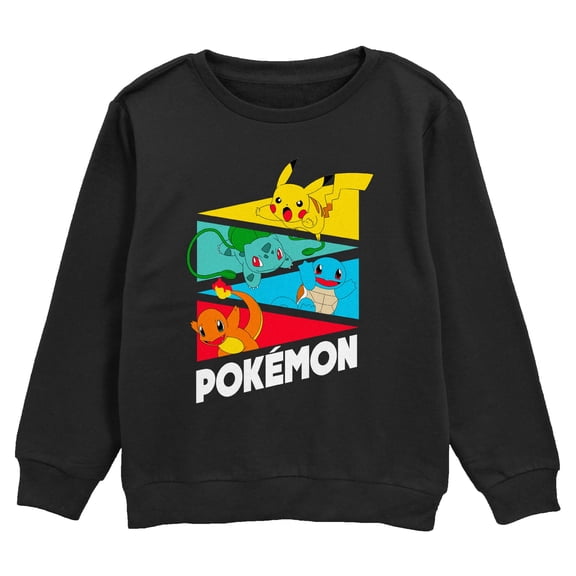 Boys Pokemon Colorful Starters Banners Sweatshirt