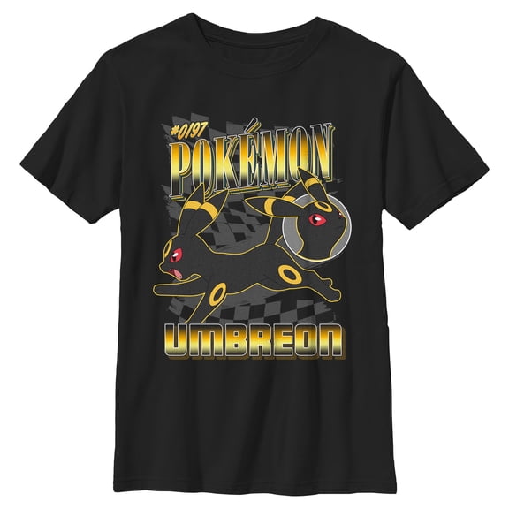 Boys Pokemon Umbreon 0197 Retro Check T Shirt