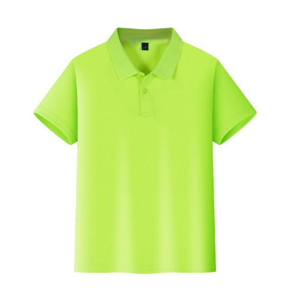 Boys Polo Shirt 6-11 Years Short Sleeve School Uniform, Button Closure, Moisture Wicking, Comfortable & Breathable​ Green Size 6-7