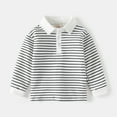 thumbnail image 1 of Boys' Polo Shirt Boy Long Sleeve Shirt Collared Shirt Basic T-Shirts Kids Striped Shirt for Boys 18-24 Months, 1 of 8