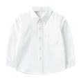 thumbnail image 1 of Boys Polo Shirts Long Sleeve Shirt White Shirt for Boys Casual Blouse Tops Pullover for Little Boy, 1 of 4