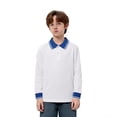 thumbnail image 1 of Boys' Polo Shirt Long Sleeve Boy Navy Button down Shirt Casual Collared Shirt Boys Uniform Shirts Boys Shirts Size 10-11 Years, 1 of 4