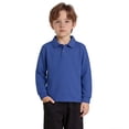 thumbnail image 1 of Boys Polo Shirt Long Sleeve Boys Dark Blue Button down Shirt Boys Collared Shirts Boys School Uniform Shirts Boys Shirts Size 1-2 Years, 1 of 4