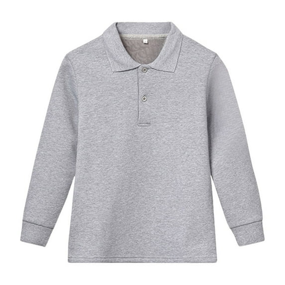 Boys' Polo Shirt Long Sleeve Polo Collared Shirt Undershirt School Uniform Shirts for Kids Boys 6-7 Years