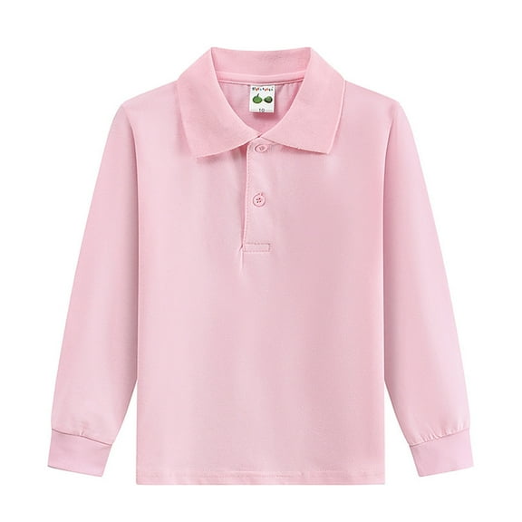 Boys' Polo Shirt Long Sleeve Shirt Collared Shirts Basic T-Shirts Casual Blouse Tops Pullover for Kids Boys 4-5 Years