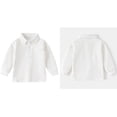 thumbnail image 1 of Boys Polo Shirt Long Sleeve White Boy Button down Shirt Collar Shirt Boys School Uniform Shirts 18-24 Months Boys Clothes, 1 of 5
