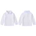 thumbnail image 1 of Boys' Polo Shirt Long Sleeve White Boys Button up Shirt Collar Shirt School Uniform Shirts Boys 1-2 Years Shirts, 1 of 5