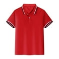 thumbnail image 1 of Boys Polo Shirt School Uniform Short Sleeve Toddler Button Up Shirt Boys Polo Shirts Size L14, 1 of 2