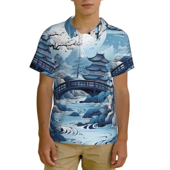 Boys Polo Shirt Short Sleeve Daily Casual Collared Golf Shirts for Kids ...