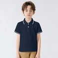 thumbnail image 1 of Boys Polo Shirt Short Sleeve Navy Shirt Teen Shirts Boys for Boys 11-12 Years, 1 of 5
