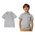 thumbnail image 1 of Boys Polo Shirt Short Sleeves Kids Light Gray Button down Shirt Casual Collared Shirts Classic Boy Clothes 3-4 Years, 1 of 5