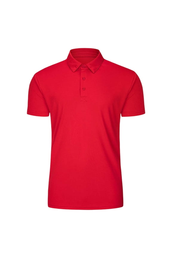 Boys' Polo Shirt Short Sleeves Red Button down Shirt Boys Collar Shirt School Uniform 13-14 Years Clothes for Boys