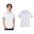 thumbnail image 1 of Boys' Polo Shirt Short Sleeves White Button down Shirt Boys Collar Shirt Classic Boys Size 5-6 Years Shirts, 1 of 4