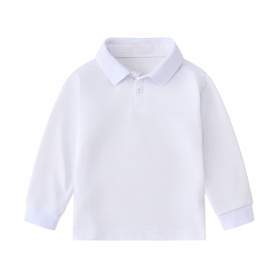 Boys Polo Shirt Solid Boys Long Sleeve Polo Shirts Fashion Shirts School Uniform Shirts 11-12 Years Boys Fashion