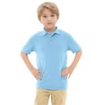 thumbnail image 1 of Boys Polo Shirt Solid Boys Uniform Shirts Kids Collar Shirts Boys Short Sleeve Polo Shirts 8-9 Years Boys Fashion, 1 of 5