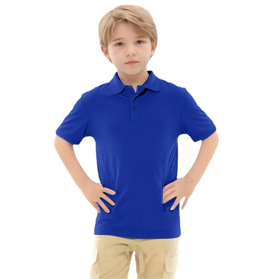 Boys Polo Shirt Solid Collar Shirt Summer Polo Shirt Short Sleeve Polo 8-9 Years Boys Fashion