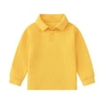thumbnail image 1 of Boys Polo Shirt Solid Kids Long Sleeve Shirts Boys Button Down Shirt Uniform Shirts for Boys 7-8 Years Boys Fashion, 1 of 3